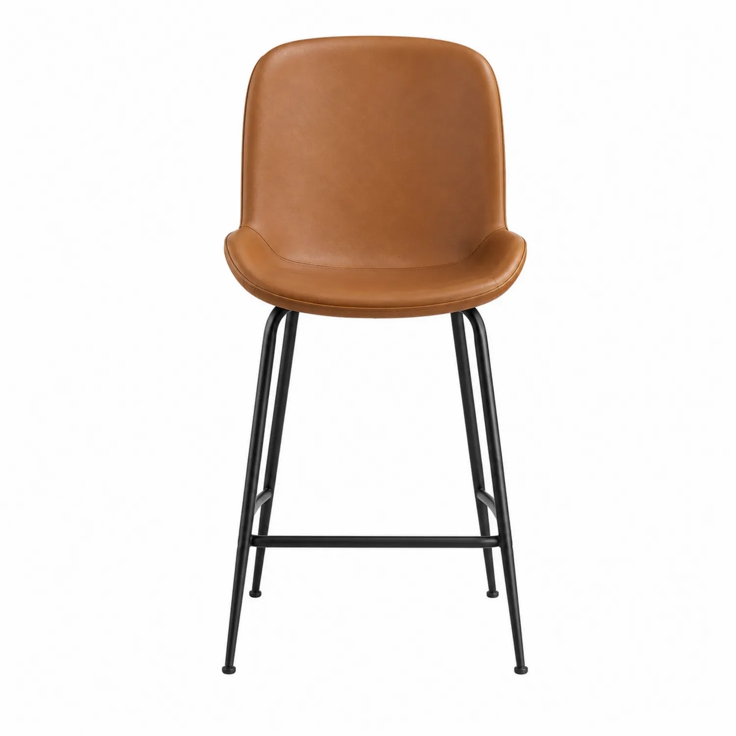 Silla de bar con asiento de cuero sintético y patas de metal, 105 cm