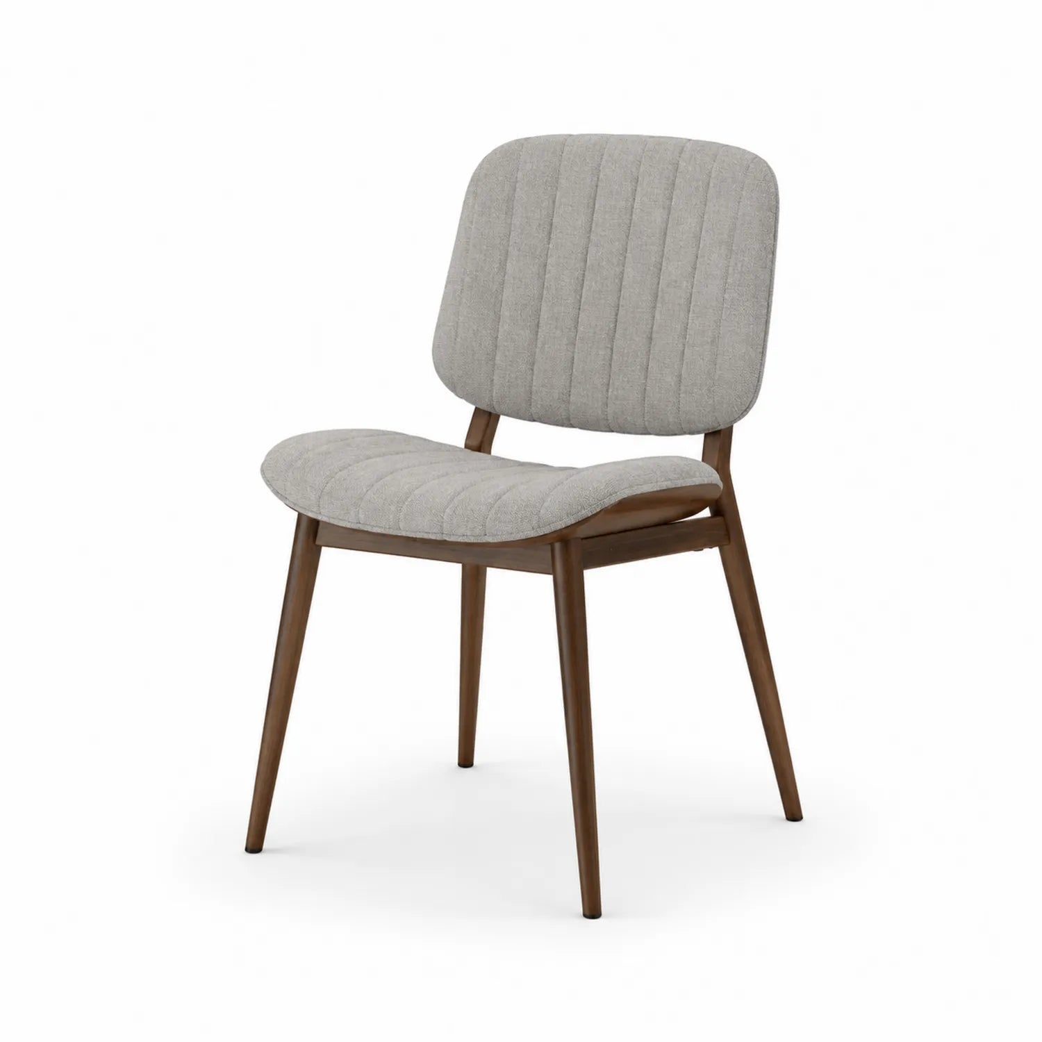 Silla de comedor de madera y tela gris 48x55x80 cm