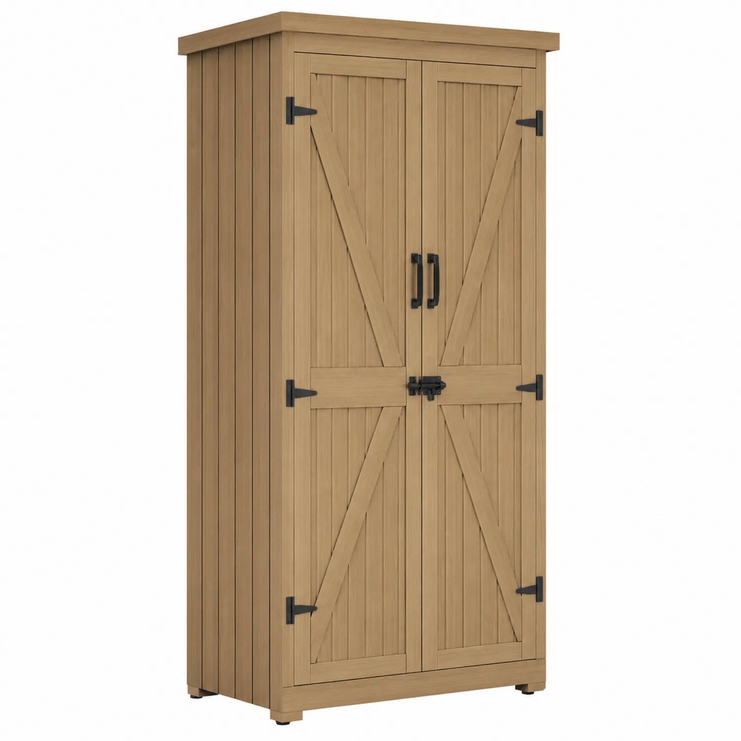 Armario exterior de madera maciza marrón 180x80x50 cm