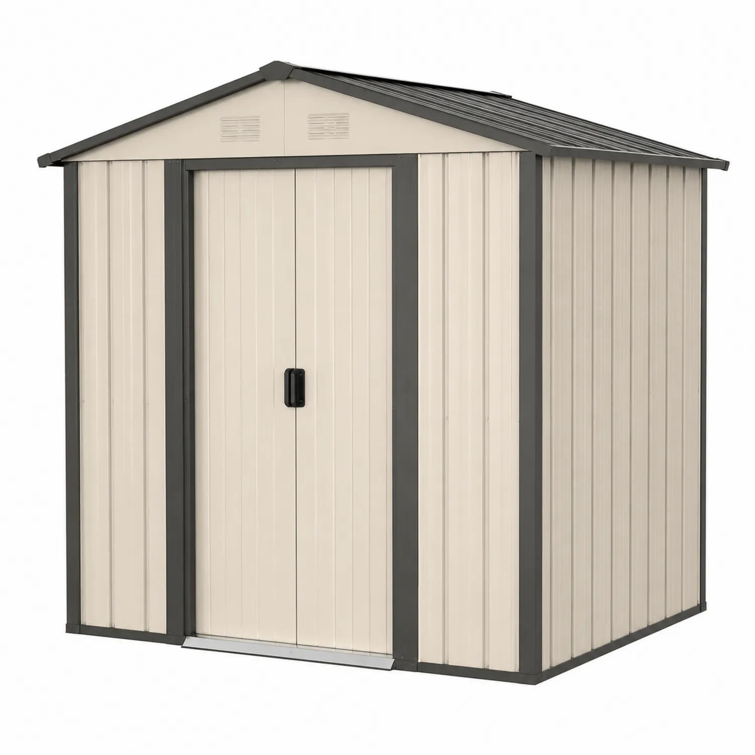 Cobertizo de acero galvanizado beige y gris 213x130x185 cm