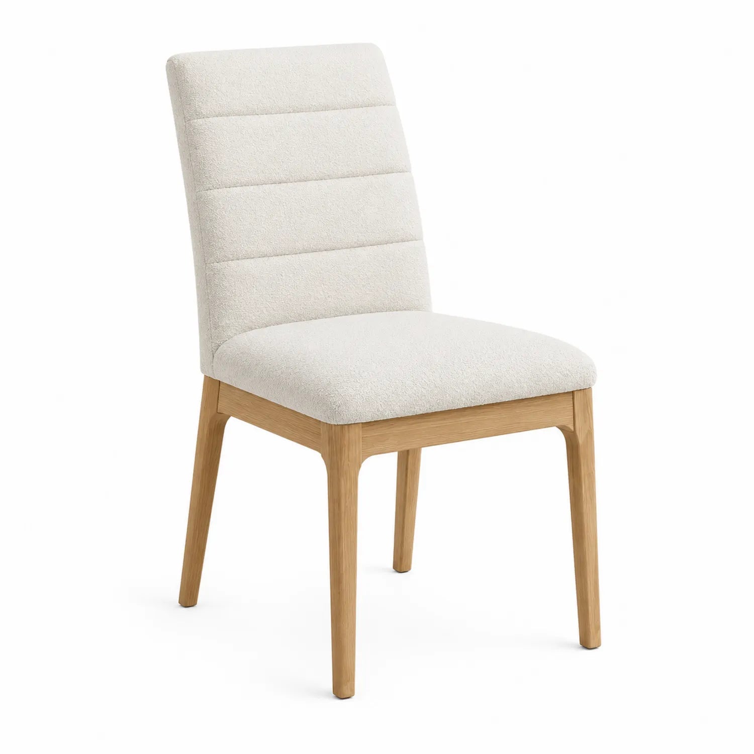 Silla de comedor de tela poliéster beige y madera de roble